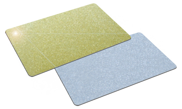 metallic gold and metallic silver plastic cards