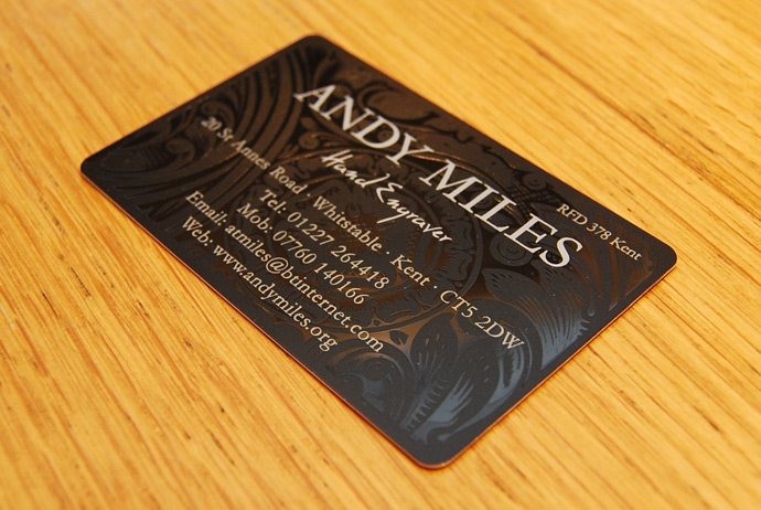 gloss black ink on a satin black plastic card